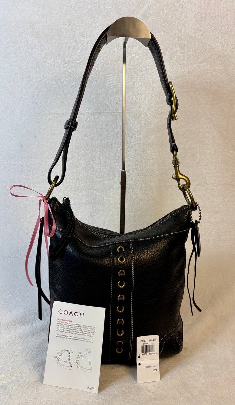 Coach Vintage Y2K Chelsea Laced Duffle in Black Pebble Leather